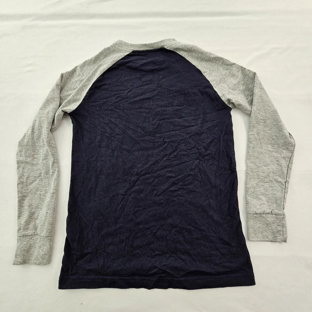 Converse All-Star Chuck Taylor Blue Long Sleeve Colorblock Cotton TShirt Youth M